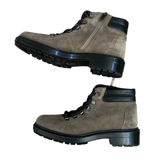 NWOT Aquatalia Liviana Taupe Suede Weatherproof Leather Hiker Boots Sz 8.5 - Picture 3 of 7
